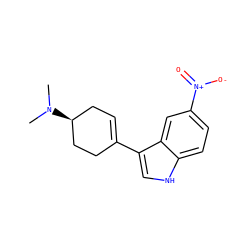 CN(C)[C@H]1CC=C(c2c[nH]c3ccc([N+](=O)[O-])cc23)CC1 ZINC000028819414
