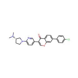 CN(C)[C@H]1CCN(c2ccc(-c3coc4cc(-c5ccc(Cl)cc5)ccc4c3=O)cn2)C1 ZINC000036351550