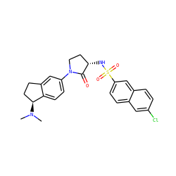 CN(C)[C@H]1CCc2cc(N3CC[C@H](NS(=O)(=O)c4ccc5cc(Cl)ccc5c4)C3=O)ccc21 ZINC000035834641