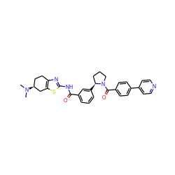 CN(C)[C@H]1CCc2nc(NC(=O)c3cccc([C@H]4CCCN4C(=O)c4ccc(-c5ccncc5)cc4)c3)sc2C1 ZINC000141658508