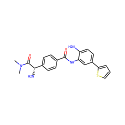 CN(C)C(=O)[C@@H](N)c1ccc(C(=O)Nc2cc(-c3cccs3)ccc2N)cc1 ZINC000029127727