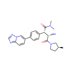 CN(C)C(=O)[C@@H](c1ccc(-c2ccc3ncnn3c2)cc1)[C@H](N)C(=O)N1CC[C@H](F)C1 ZINC000014947659