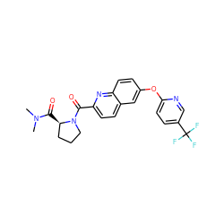CN(C)C(=O)[C@@H]1CCCN1C(=O)c1ccc2cc(Oc3ccc(C(F)(F)F)cn3)ccc2n1 ZINC001772645767