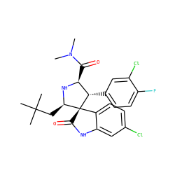 CN(C)C(=O)[C@@H]1N[C@H](CC(C)(C)C)[C@]2(C(=O)Nc3cc(Cl)ccc32)[C@H]1c1ccc(F)c(Cl)c1 ZINC000036184584