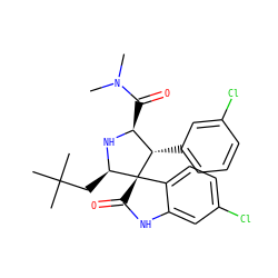 CN(C)C(=O)[C@@H]1N[C@H](CC(C)(C)C)[C@]2(C(=O)Nc3cc(Cl)ccc32)[C@H]1c1cccc(Cl)c1 ZINC000036184576