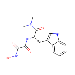 CN(C)C(=O)[C@H](Cc1c[nH]c2ccccc12)NC(=O)C(=O)NO ZINC000013439893