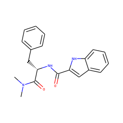 CN(C)C(=O)[C@H](Cc1ccccc1)NC(=O)c1cc2ccccc2[nH]1 ZINC000013780544