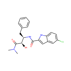 CN(C)C(=O)[C@H](O)[C@@H](Cc1ccccc1)NC(=O)c1cc2cc(Cl)ccc2[nH]1 ZINC000013780527