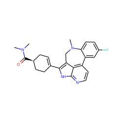 CN(C)C(=O)[C@H]1CC=C(c2[nH]c3nccc4c3c2CN(C)c2ccc(F)cc2-4)CC1 ZINC001772589751