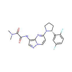 CN(C)C(=O)C(=O)Nc1cnn2ccc(N3CCC[C@@H]3c3cc(F)ccc3F)nc12 ZINC000149582656