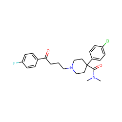 CN(C)C(=O)C1(c2ccc(Cl)cc2)CCN(CCCC(=O)c2ccc(F)cc2)CC1 ZINC000004214827