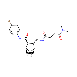CN(C)C(=O)CCC(=O)NC[C@H]1[C@H](C(=O)Nc2ccc(Br)cc2)[C@@H]2C=C[C@H]1C21CC1 ZINC000168546986