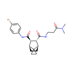CN(C)C(=O)CCNC(=O)[C@H]1[C@H](C(=O)Nc2ccc(Br)cc2)[C@@H]2C=C[C@H]1C21CC1 ZINC000168338006