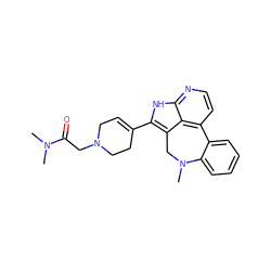 CN(C)C(=O)CN1CC=C(c2[nH]c3nccc4c3c2CN(C)c2ccccc2-4)CC1 ZINC001772599377