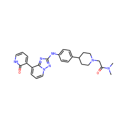 CN(C)C(=O)CN1CCC(c2ccc(Nc3nc4c(-c5ccc[nH]c5=O)cccn4n3)cc2)CC1 ZINC000096169780