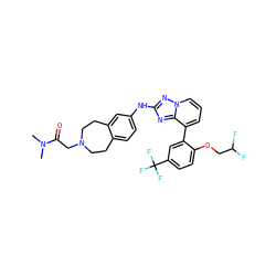 CN(C)C(=O)CN1CCc2ccc(Nc3nc4c(-c5cc(C(F)(F)F)ccc5OCC(F)F)cccn4n3)cc2CC1 ZINC000096169832