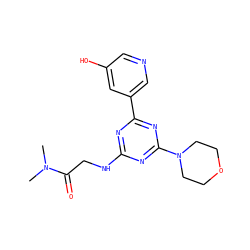 CN(C)C(=O)CNc1nc(-c2cncc(O)c2)nc(N2CCOCC2)n1 ZINC000203894993