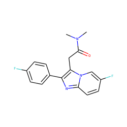 CN(C)C(=O)Cc1c(-c2ccc(F)cc2)nc2ccc(F)cn12 ZINC000211363136