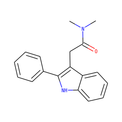 CN(C)C(=O)Cc1c(-c2ccccc2)[nH]c2ccccc12 ZINC000000008137