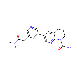 CN(C)C(=O)Cc1cncc(-c2cnc3c(c2)CCCN3C(N)=O)c1 ZINC001772655927
