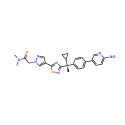 CN(C)C(=O)Cn1cc(-c2nc([C@@](C)(c3ccc(-c4ccc(N)nc4)cc3)C3CC3)no2)cn1 ZINC000114358808