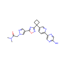 CN(C)C(=O)Cn1cc(-c2nc(C3(c4ccc(-c5cnc(N)cn5)nc4)CCC3)no2)cn1 ZINC000096175573