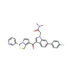 CN(C)C(=O)Cn1cc(C(=O)c2ccn3c2CS[C@@H]3c2cccnc2)c2ccc(-c3ccc(F)cc3)cc21 ZINC000001483042