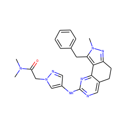 CN(C)C(=O)Cn1cc(Nc2ncc3c(n2)-c2c(nn(C)c2Cc2ccccc2)CC3)cn1 ZINC000169702337