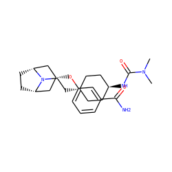 CN(C)C(=O)N[C@H]1CC[C@H](CCN2[C@H]3CC[C@@H]2C[C@H](Oc2cccc(C(N)=O)c2)C3)CC1 ZINC000101363722