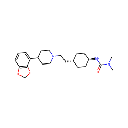 CN(C)C(=O)N[C@H]1CC[C@H](CCN2CCC(c3cccc4c3OCO4)CC2)CC1 ZINC000261182897