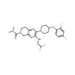 CN(C)C(=O)N1CCc2nc(N3CCC(Oc4ccc(F)cc4F)CC3)c(NCC(F)F)nc2C1 ZINC001772641266