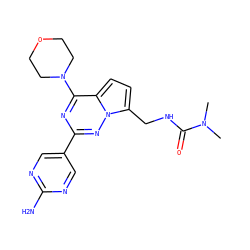 CN(C)C(=O)NCc1ccc2c(N3CCOCC3)nc(-c3cnc(N)nc3)nn12 ZINC000474609313