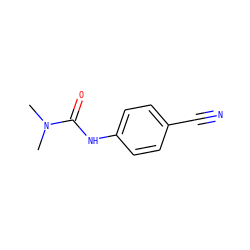 CN(C)C(=O)Nc1ccc(C#N)cc1 ZINC000001736439