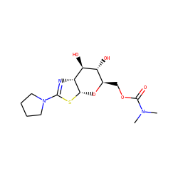 CN(C)C(=O)OC[C@H]1O[C@@H]2SC(N3CCCC3)=N[C@@H]2[C@@H](O)[C@@H]1O ZINC000148265049
