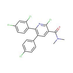 CN(C)C(=O)c1cc(-c2ccc(Cl)cc2)c(-c2ccc(Cl)cc2Cl)nc1Cl ZINC000028333383
