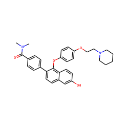 CN(C)C(=O)c1ccc(-c2ccc3cc(O)ccc3c2Oc2ccc(OCCN3CCCCC3)cc2)cc1 ZINC000028710033