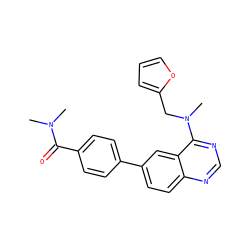 CN(C)C(=O)c1ccc(-c2ccc3ncnc(N(C)Cc4ccco4)c3c2)cc1 ZINC000004264662