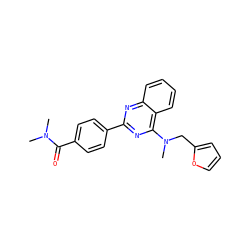 CN(C)C(=O)c1ccc(-c2nc(N(C)Cc3ccco3)c3ccccc3n2)cc1 ZINC000004268393
