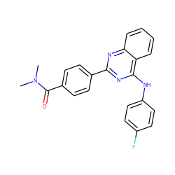CN(C)C(=O)c1ccc(-c2nc(Nc3ccc(F)cc3)c3ccccc3n2)cc1 ZINC000004267864