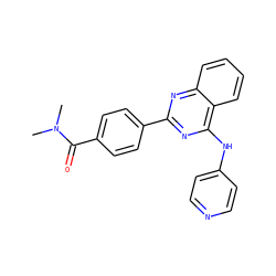 CN(C)C(=O)c1ccc(-c2nc(Nc3ccncc3)c3ccccc3n2)cc1 ZINC000004258505