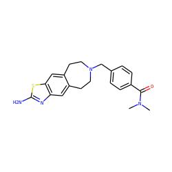 CN(C)C(=O)c1ccc(CN2CCc3cc4nc(N)sc4cc3CC2)cc1 ZINC000095580686