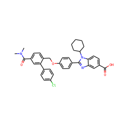 CN(C)C(=O)c1ccc(COc2ccc(-c3nc4cc(C(=O)O)ccc4n3C3CCCCC3)cc2)c(-c2ccc(Cl)cc2)c1 ZINC000036350428