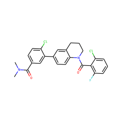 CN(C)C(=O)c1ccc(Cl)c(-c2ccc3c(c2)CCCN3C(=O)c2c(F)cccc2Cl)c1 ZINC000211182188