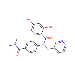 CN(C)C(=O)c1ccc(N(Cc2cccnc2)C(=O)c2ccc(O)cc2O)cc1 ZINC000653665402