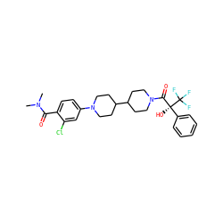 CN(C)C(=O)c1ccc(N2CCC(C3CCN(C(=O)[C@](O)(c4ccccc4)C(F)(F)F)CC3)CC2)cc1Cl ZINC000653830109