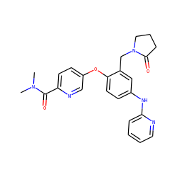 CN(C)C(=O)c1ccc(Oc2ccc(Nc3ccccn3)cc2CN2CCCC2=O)cn1 ZINC000166877838