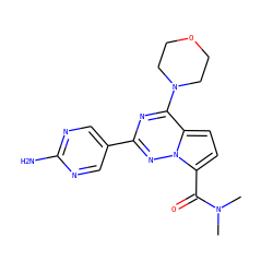 CN(C)C(=O)c1ccc2c(N3CCOCC3)nc(-c3cnc(N)nc3)nn12 ZINC000473108503