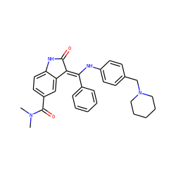 CN(C)C(=O)c1ccc2c(c1)/C(=C(/Nc1ccc(CN3CCCCC3)cc1)c1ccccc1)C(=O)N2 ZINC000003962253