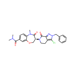 CN(C)C(=O)c1ccc2c(c1)OC[C@H](N1CCc3c(nn(Cc4ccccc4)c3Cl)C1=O)C(=O)N2C ZINC001772610470