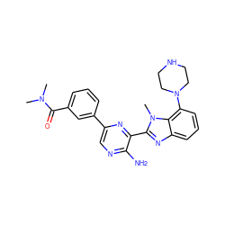 CN(C)C(=O)c1cccc(-c2cnc(N)c(-c3nc4cccc(N5CCNCC5)c4n3C)n2)c1 ZINC000653851545
